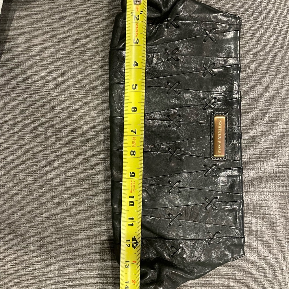 Isabella Fiore Black Leather Clutch - Picture 6 of 6